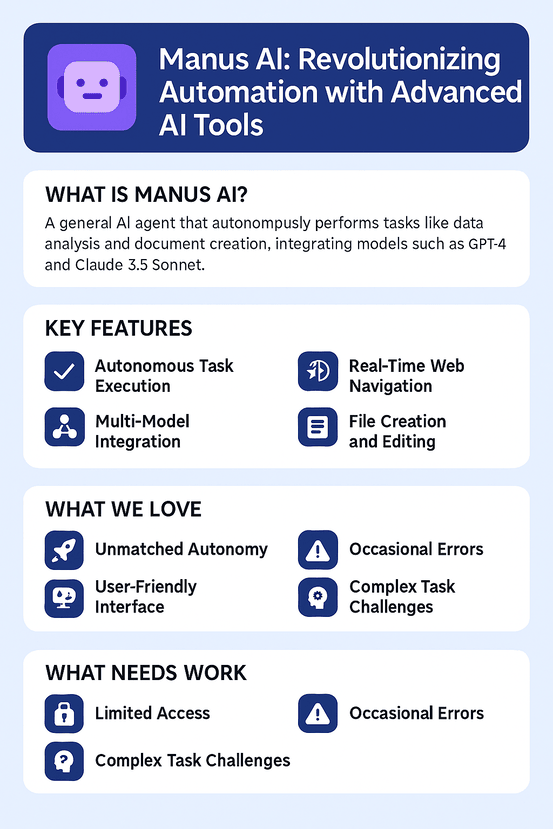 Screenshot of Manus AI software showcasing task execution and AI model integration.